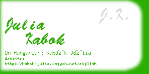 julia kabok business card